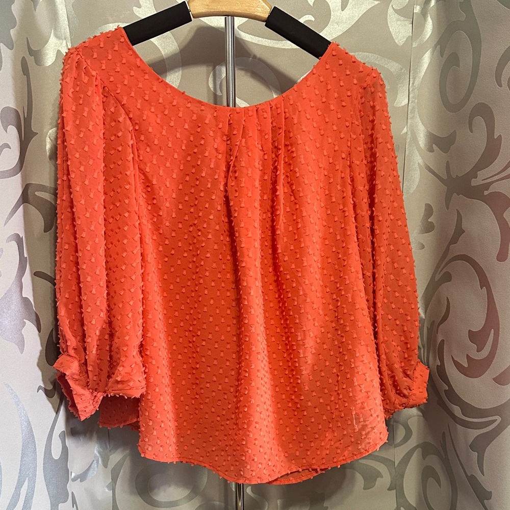 Cailey 22 Coral Textured Blouse size Medium